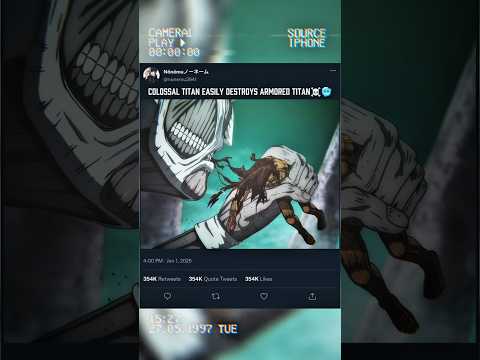 colossal titan easily destroy armored titan☠️☠️